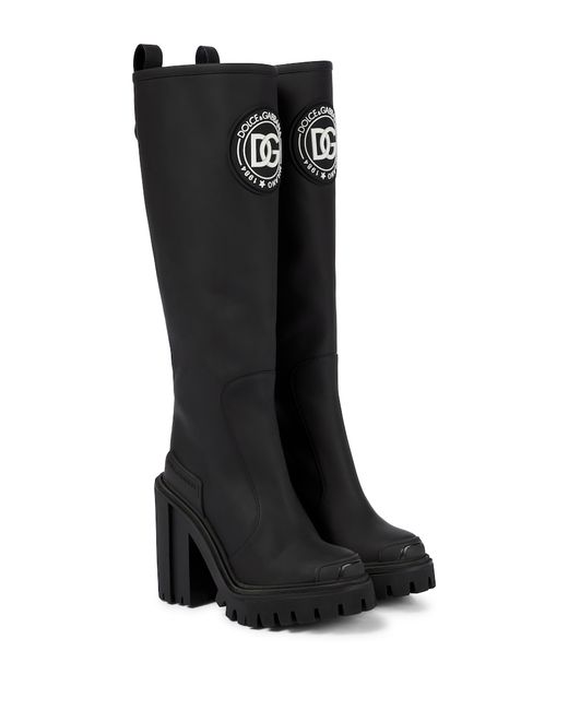 Dolce & Gabbana Rubber knee-high boots