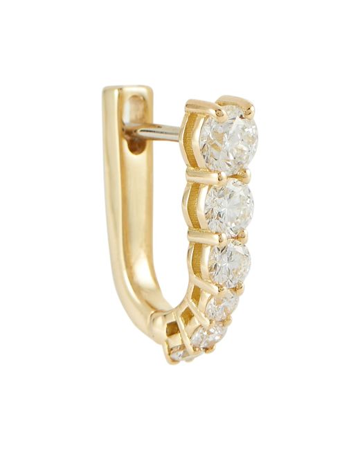 Melissa Kaye Aria U Huggie 18kt single hoop earring with diamonds