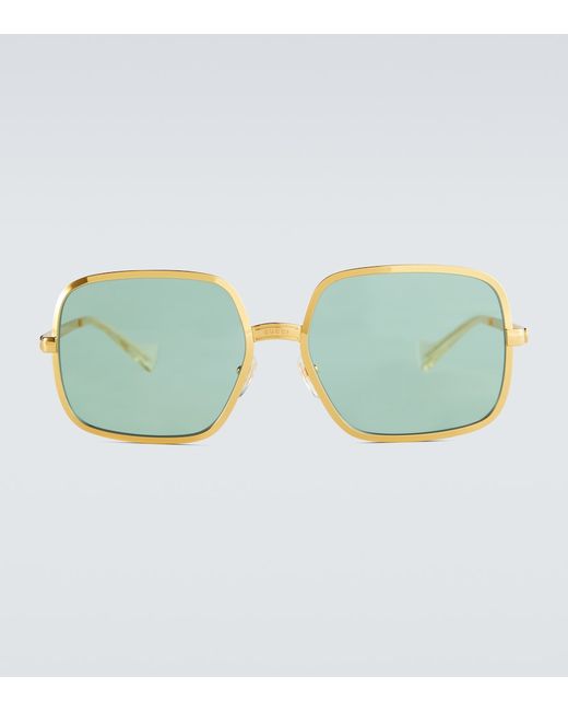 Gucci Square-frame metal sunglasses