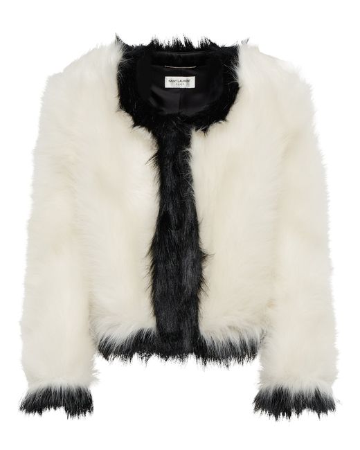 Saint Laurent Faux fur crop jacket