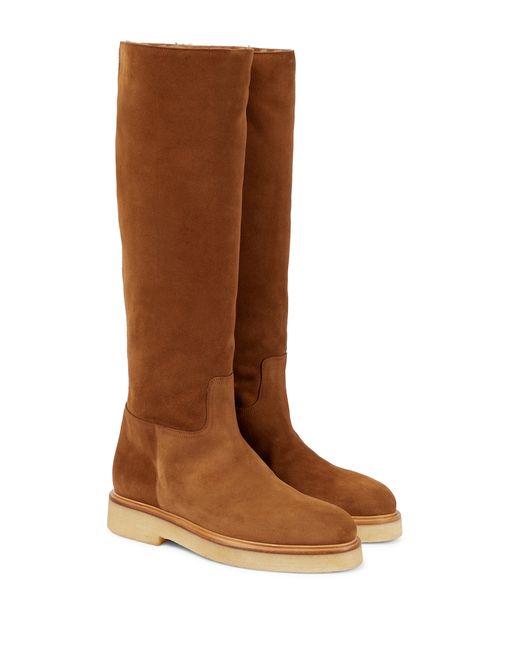 Legres Suede and shearling riding boots