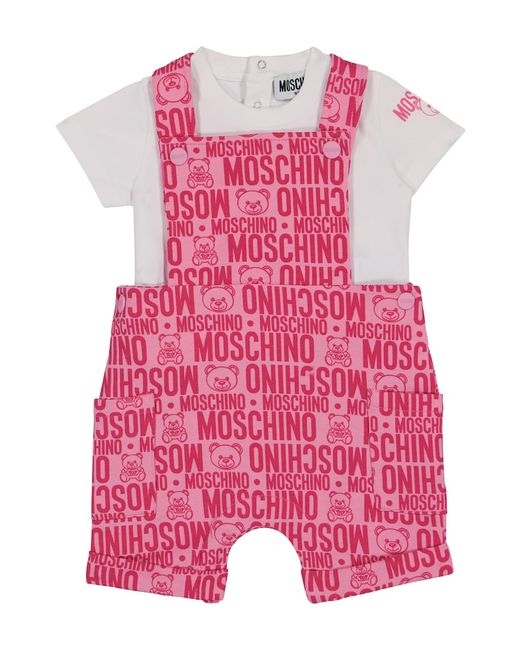Moschino Kids Baby stretch-cotton t-shirt and overalls set