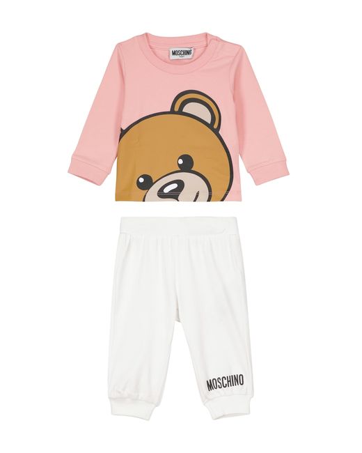 Moschino Kids Baby Teddy top and sweatpants set