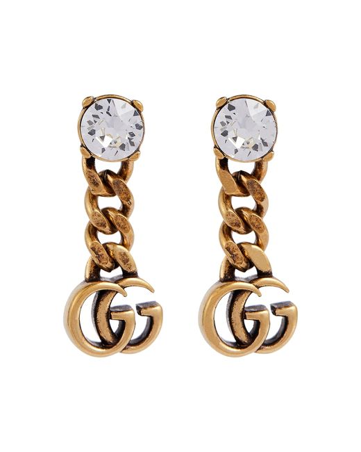 Gucci GG crystal-embellished drop earrings