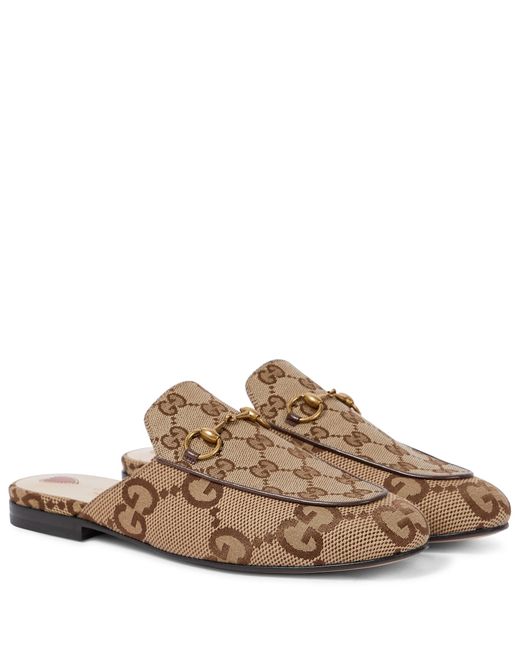 Gucci Jumbo GG Princetown canvas slippers