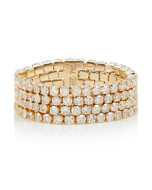 Shay 4 Thread Stack 18kt gold ring with diamonds
