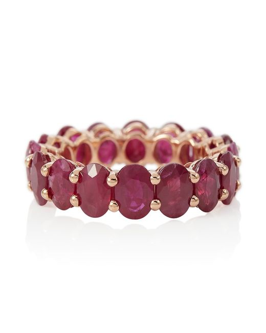 Shay 18kt gold eternity ring with rubies
