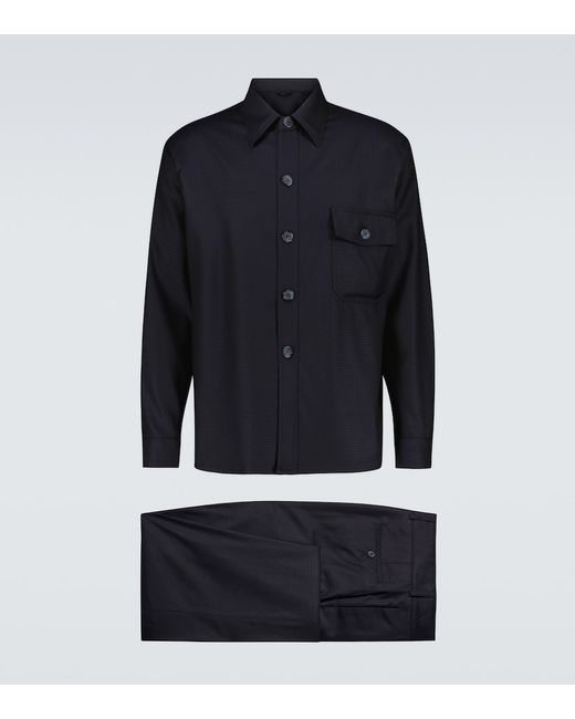 Giorgio Armani Wool-blend long-sleeved shirt