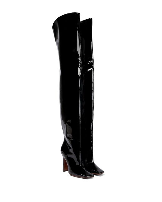 Vetements Boomerang leather over-the-knee boots