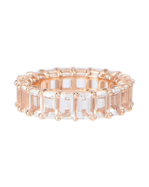 Shay 18kt rose gold eternity ring with topaz