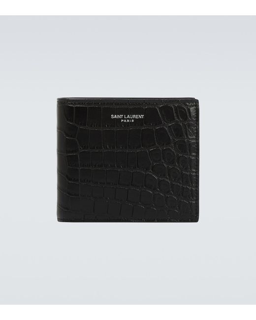Saint Laurent East/West embossed leather wallet