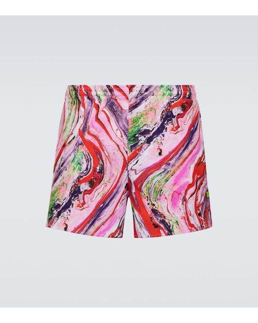 Acne Studios Marble-print swim shorts