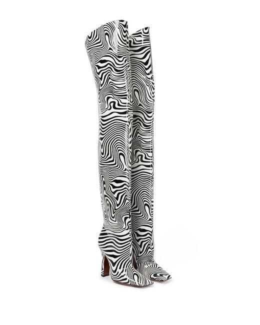 Vetements Zebra-print over-the-knee boots