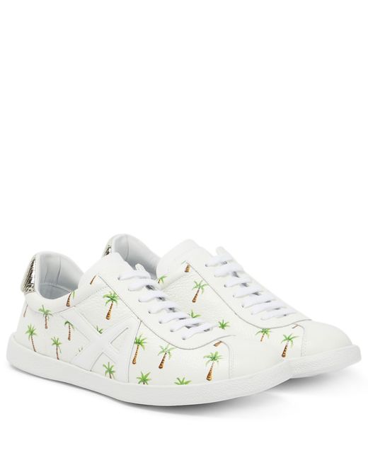 Aquazzura The A printed leather sneakers