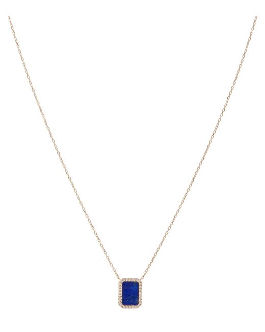 Persée 18kt gold necklace with diamonds and lapis lazuli