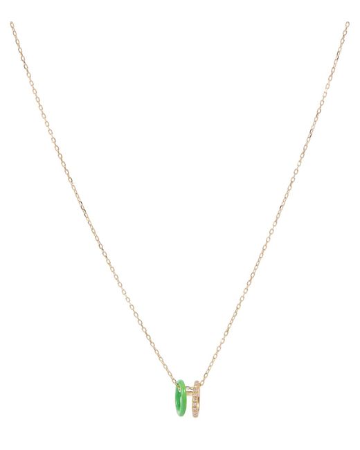 Persée 18kt necklace with diamonds and enamel