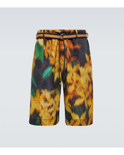 Dries Van Noten Printed layered Bermuda shorts