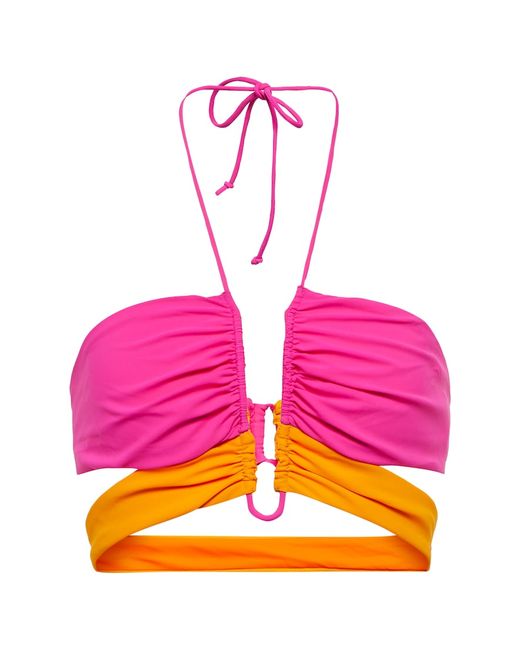 Nensi Dojaka Exclusive to Ruched halterneck bikini top