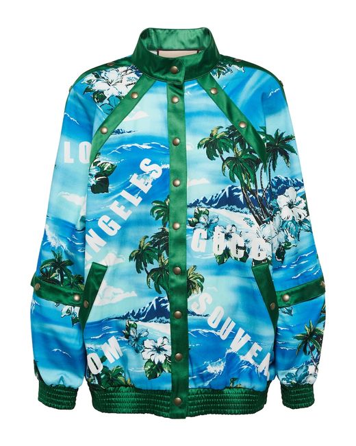 Gucci Printed cotton bomber jacket