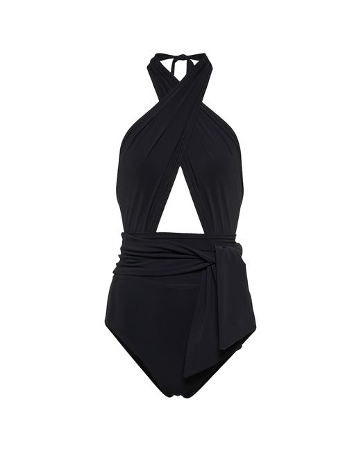 Karla Colletto Exclusive to Cutout halterneck swimsuit