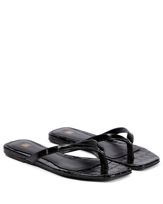 Totême Croc-effect leather thong sandals