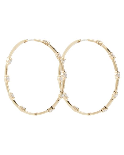 Melissa Kaye Zea 18kt gold hoop earrings with diamonds