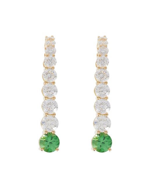 Melissa Kaye Aria Earhook 18kt earrings with diamonds and tsavorites