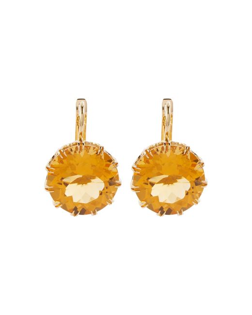 Ileana Makri Crown Medium 18kt gold earrings with citrines