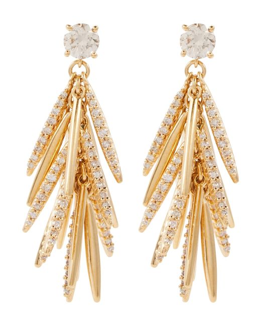 Ileana Makri Grass Sunshine Drop 18kt earrings with diamonds