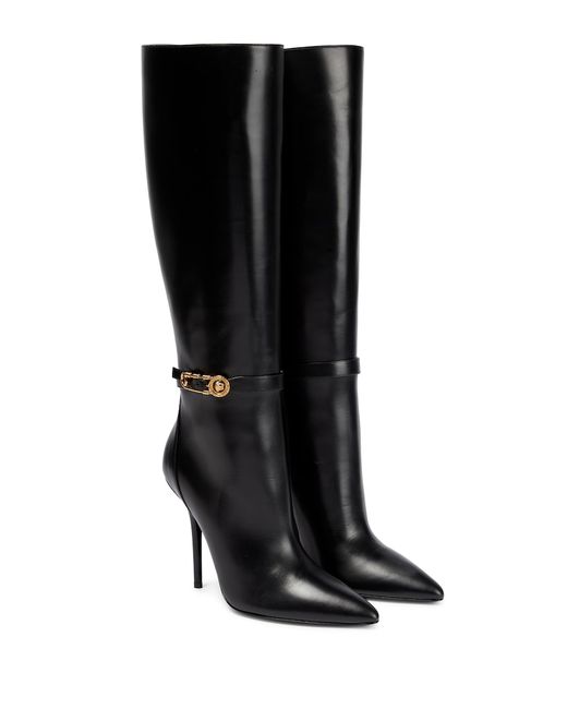 Versace Safety Pin leather boots
