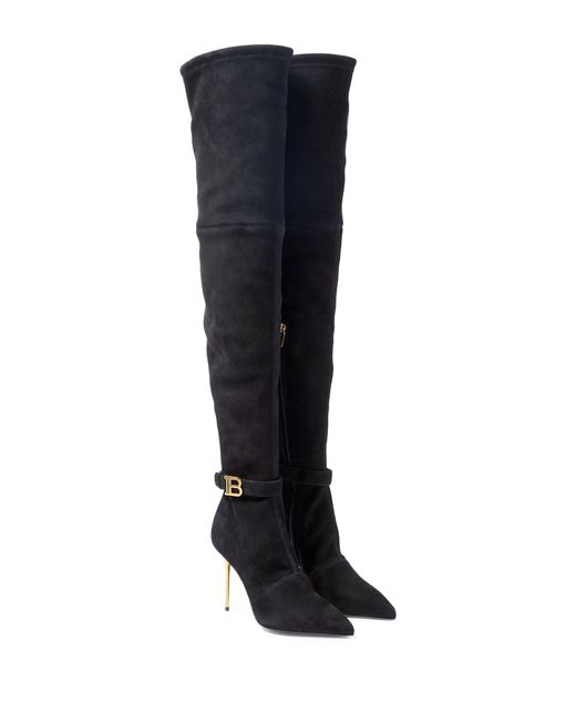Balmain Over-the-knee suede boots