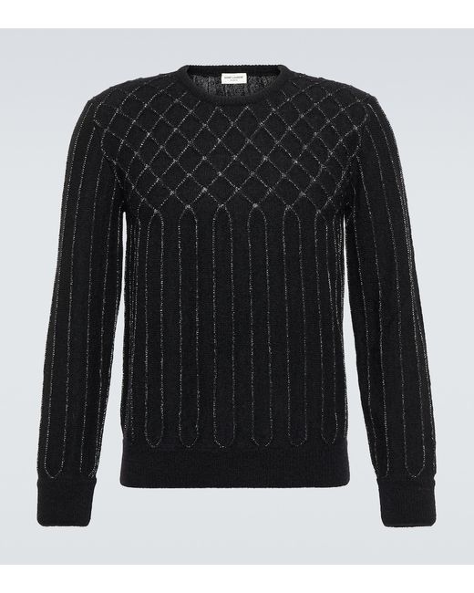 Saint Laurent Patterned mohair wool-blend sweater