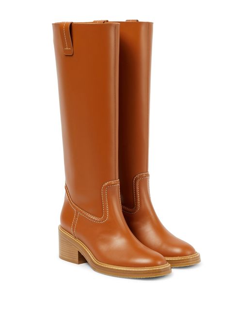 Chloé Leather knee-high boots