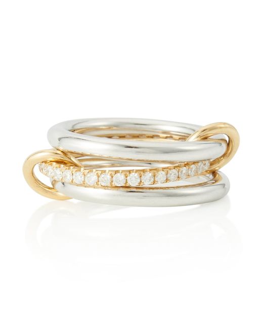 Spinelli Kilcollin Libra sterling silver and 18kt gold ring with diamonds