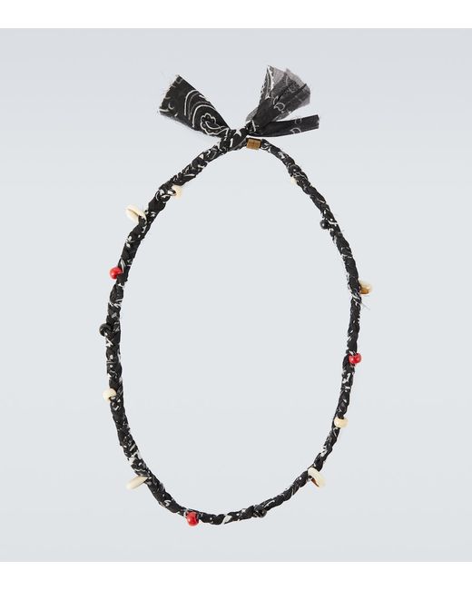 Alanui Embellished bandana-print necklace