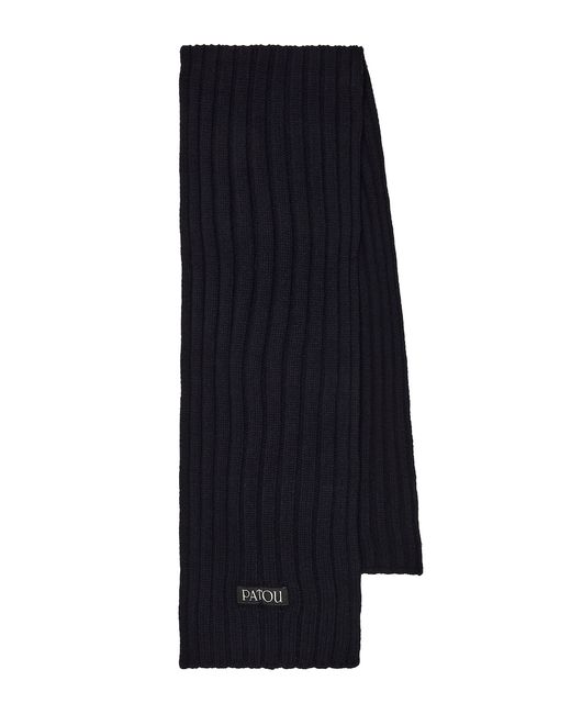 Patou Ribbed-knit wool and cashmere scarf