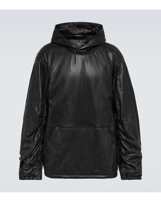 Balenciaga Oversized leather hoodie