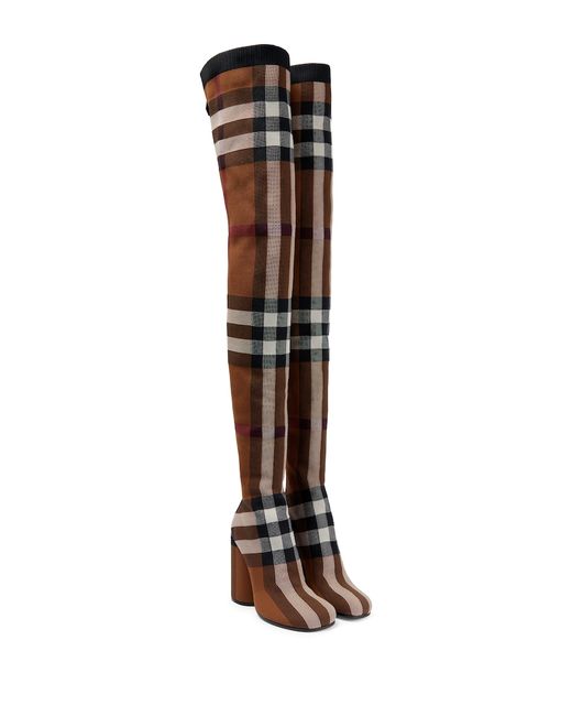 Burberry Checked over-the-knee boots