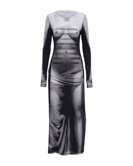 Y / Project x Jean Paul Gaultier Body Morph mesh maxi dress