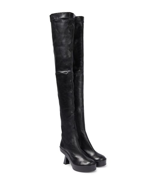 Versace Leather over-the-knee boots