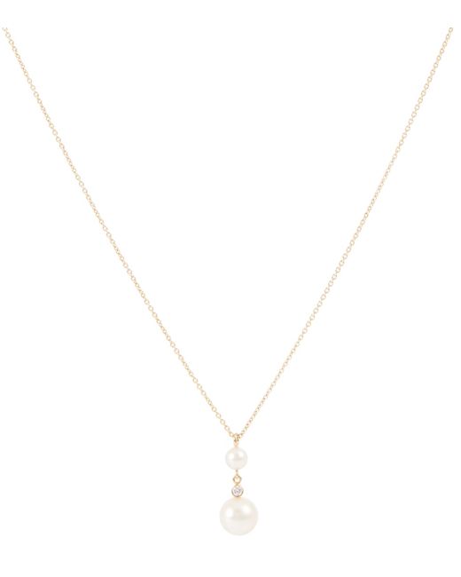 Sophie Bille Brahe Rêve Simple 14kt gold necklace with diamonds and pearls
