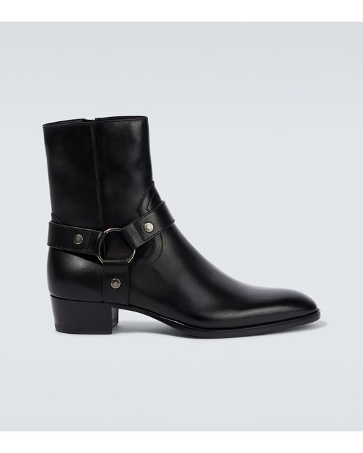 Saint Laurent Wyatt Harness leather ankle boots