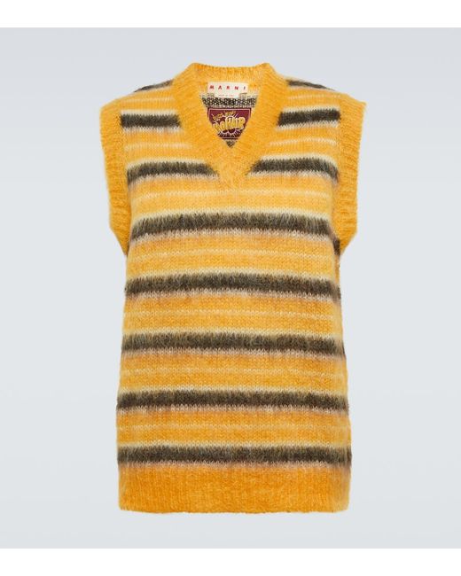 Marni Striped mohair-blend sweater vest