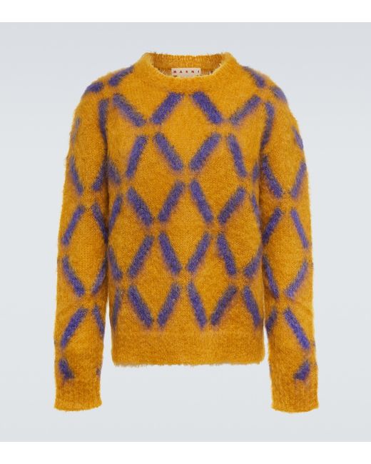 Marni Intarsia mohair-blend sweater