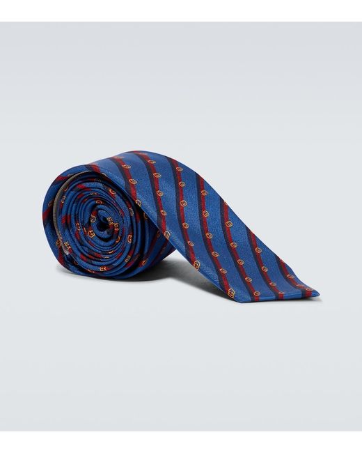 Gucci GG striped jacquard silk tie