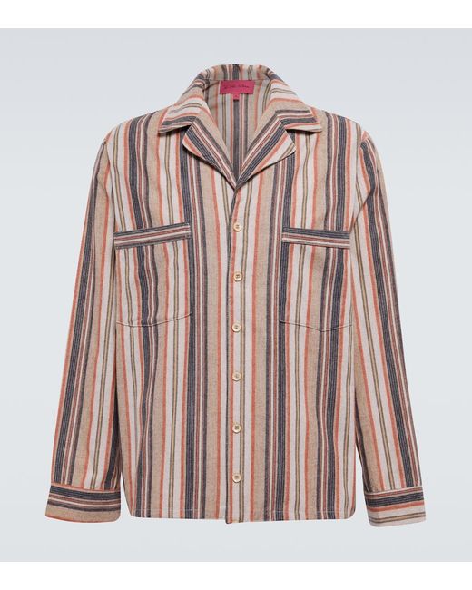 The Elder Statesman Leisure Stripe cashmere-blend shirt