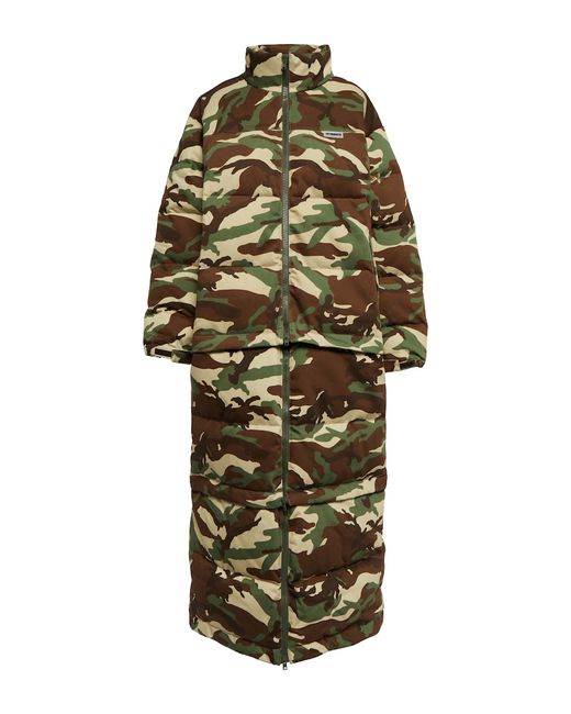 Vetements Long camouflage quilted down coat