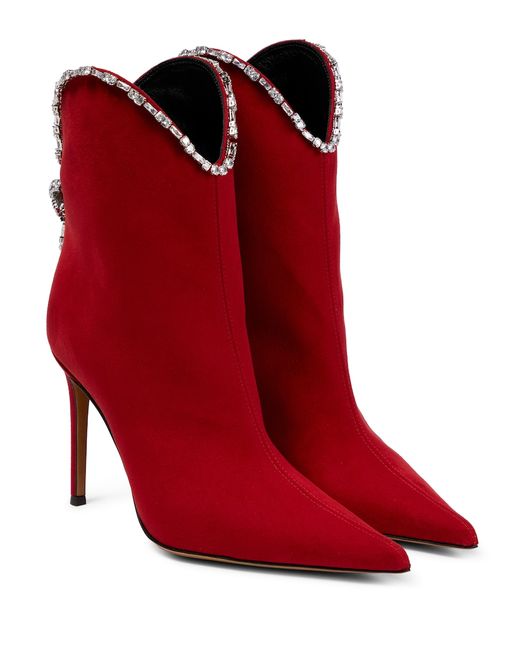 Alexandre Vauthier Embellished suede ankle boots