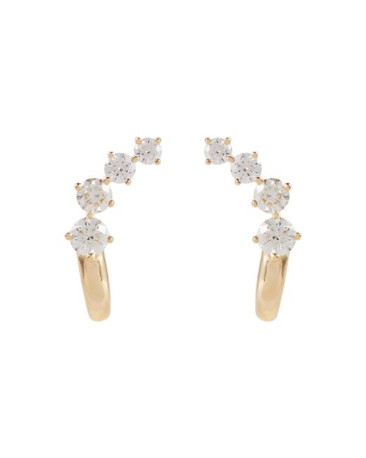 Melissa Kaye Aria Dagger Huggie 18kt hoop earrings with diamonds