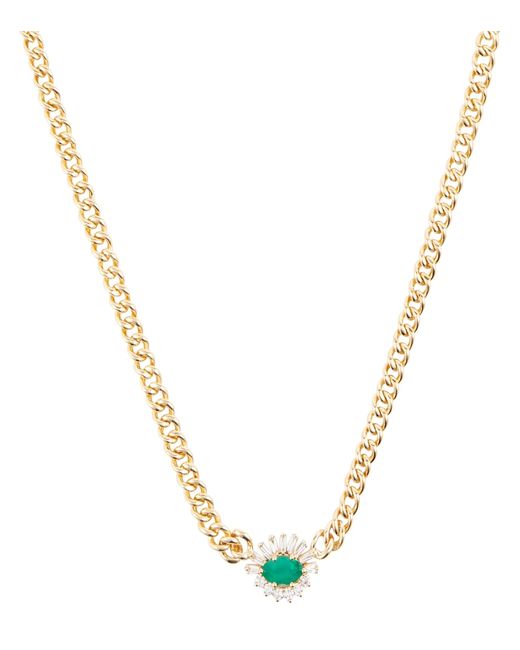 Shay 18kt gold necklace with emeralds and diamonds